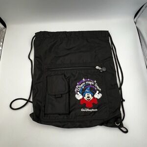 Walt Disney World Black Sorcerer Mickey Drawstring Backpack